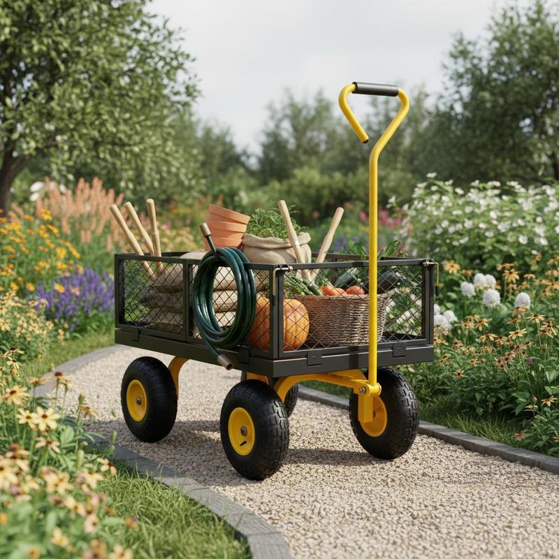 Heavy Equipment Yard - Steel Garden Cart 900 Lbs For