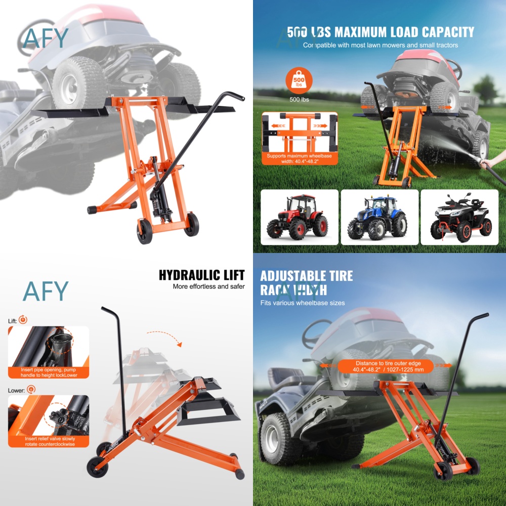 Heavy Equipment Yard - Hydraulic Lawn Mower Lift Jack for