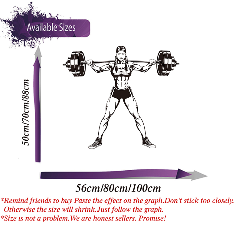 Large Gym Woman Dumbbells Wall - Heavy Equipment Stickers ulasan dan harga