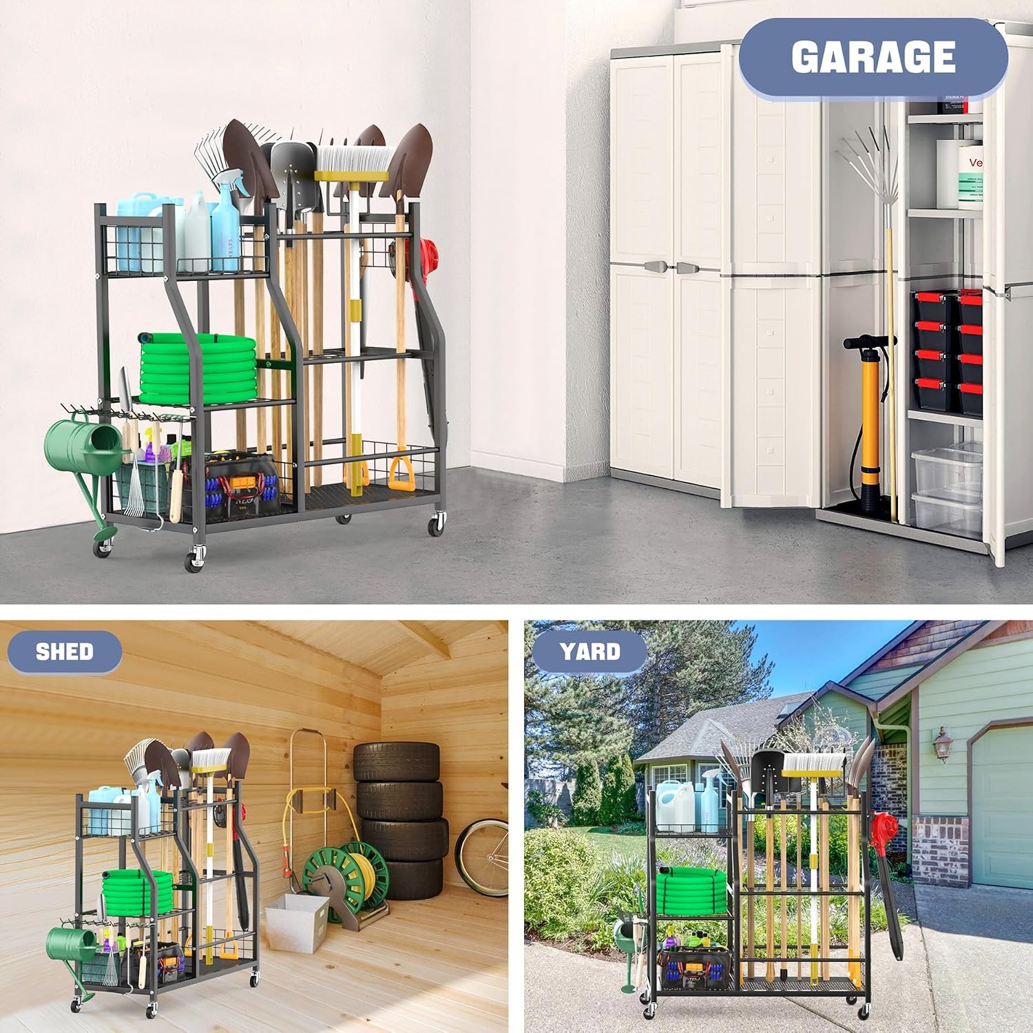 Garden Tool Organizer Rack Wit - Heavy Equipment Yard ulasan dan harga